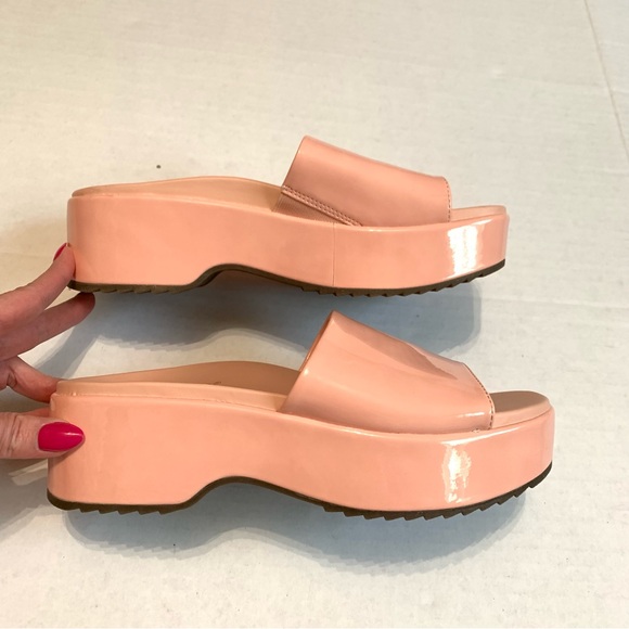 VIONIC Trista Pink Patent Leather Platform Slide Sandals Women’s Size 7 - Picture 4 of 6